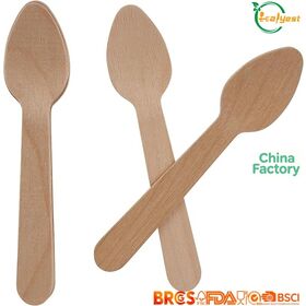 FSC 110mm Descartável Sorvete Colher Colher 100% Biodegradável China Fabricante e Fábrica