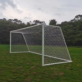 Gawang Sepak Bola Profesional 11 pemain 500x200cm Pipa Baja Galvanis dengan Jaring Nilon Tahan Air untuk Kompetisi Outdoor