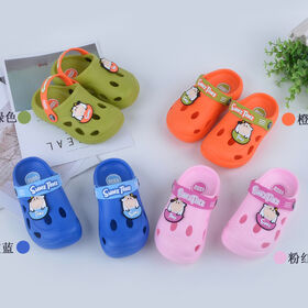Children clogs, cute EVA boys and girls cartoon sandals, flat soft indoor slippers