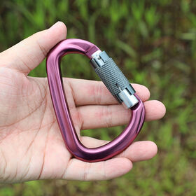 25KN Screw Gate Carabiner, 7075 Aviation Aluminum D-Shaped Climbing Clip for Outdoor & Industrial Use,Wholesale