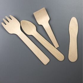 Compostable biodegradable individualmente envuelto biodegradable amistoso certificado FSC de la cuchara 100m Eco del helado del cuadrado del abedul