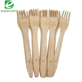 Eco Friendly Compostable Birch Wood Cutlery Set 6,3 polegadas acabamento liso para eventos de restauração sustentável