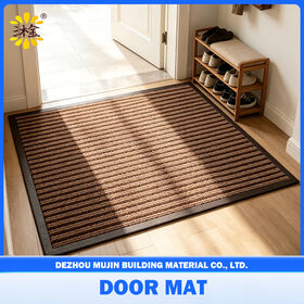 Felpudo de PVC a Rayas OEM para Exteriores, Antideslizante para Interiores y Exteriores, Alfombra de Suelo para Zonas de Alto Tráfico