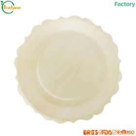 FSC placa de madera desechable flor borde alimentos grado China precio de fábrica