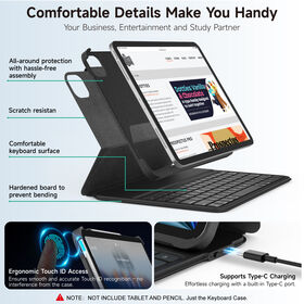 OEM accrosoo Fino Magnético Fecho Teclado Folio com Swivel Orientação Livre &amp; Stylus Titular teclado caso para iPad 10.9/11"