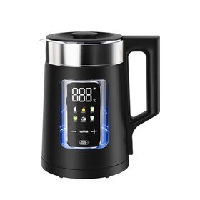 2200W 2.0L Double Wall Cool Touch Electric Tea Kettle Glass Exterior Real Time Temperature Digital Touch-Screen Auto Shut-Off