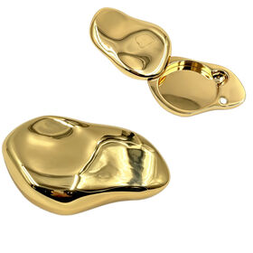 Estuche Irregular de Metal Dorado para Bálsamo | Portaperfume Sólido Personalizado