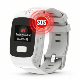 Jam Pelacak Perawatan Kesehatan Lansia 4G LTE dengan Panggilan SOS, Satu Tombol SOS Panik, Pemosisian GPS, Monitor Detak Jantung Smart Band