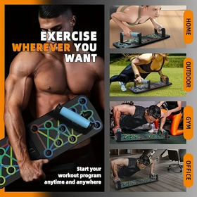 ODM, Prancha de treino de flexão dobrável multifuncional para uso doméstico, para músculos do peito e abdominais - Equipamento de flexão portátil