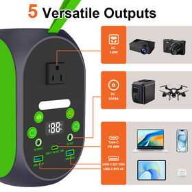 YABO 120W Solar Power Station, 200W Peak 31200mAh LiFePO4 Generator with 30W Solar Panel, UPS Emergency Power Supply