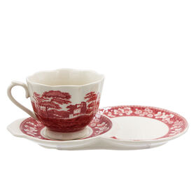 Personnalisé Rétro Rouge Pays Conception Tasse À Café et Soucoupe Ensemble Classique Style Européen Tasse À Thé LFGB Passe pour La Maison et Bureau