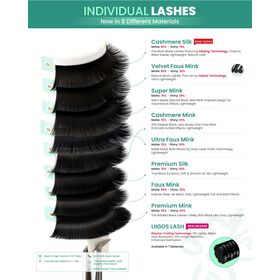 Extension de cils individuels Volume russe 4-25mm C CC D L M Curl Plateaux de cils individuels de vison de soie de marque privée