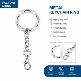 Custom Metal Key Ring with Lobster Clasp Chain for DIY Keychain Accessories