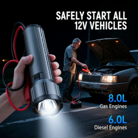 Portable 12V Jump starter flashlight power bank 10000mAh 16000mAh portable car booster for Petrol Diesel Car