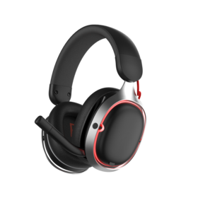 Wireless Gaming Headset with Removable battery, RGB Light, Low Latency ,Flip up to mute design, Three gaming custom audio presets