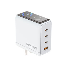 140W GaN display charger compatible with Huawei, Apple 17 smartphones, digital display charging head, tablet, laptop.
