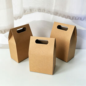 Eco Friendly Foldable Premium Kraft Paper Bag with Die Cut Handle Full Color Printing for Coffee Shop Snacks Candy Shopping Bags