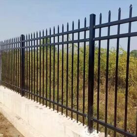 Clôture de Sécurité en Acier Zingué Noir, Clôture Ornementale en Métal pour Jardin, Villa, Cour et Mur de Clôture