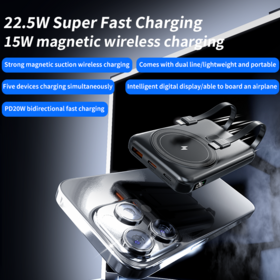 2026 Trending OEM 10000mAh Carregador Sem Fio Power Bank com Stander PD 22.5W Carregamento Rápido personalizado Power Bank para o telefone móvel