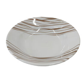 7" round melamine soup plate border for indoors and outdoors, unbreakable,dishwasher safe, melamine deep plate for salad, dessert