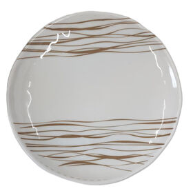 Melamine serve plate for salad dessert steak pasta, break-resistant and dishwasher safe,round dinner plate,serving dish,11 inch