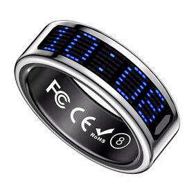 Stainless Steel Smart Ring with Display Call Reminder IP68 Waterproof Smart Wearable Wireless Charger Smart Finger Ring