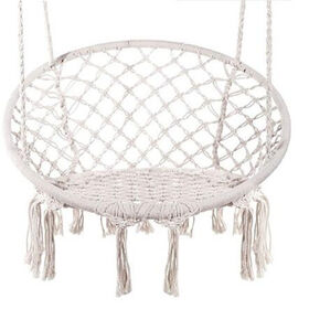 Hanging Hammock Chair Macrame Swing for Indoor, Outdoor, Patio, Porch, Deck, Yard, Garden