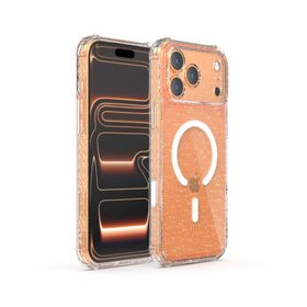 X-ONE Hülle mit 6M Fallhöhe, 360° Schutz, transparent, Glitzer, Anti-Gelbfärbung, Aufprallschutz für iPhone 18 Pro Max/17 Pro Max