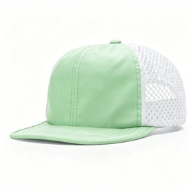 Casquette Trucker en Mesh à Séchage Rapide OEM ODM en Gros, Casquette de Baseball de Surf Respirante à Visière Plate à 5 Panneaux à Prix d'Usine pour Sports de Plein Air