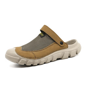 Hombres hechos a mano cerrado toe Sandalias al aire libre playa casual Zapatos tamaño grande 39 46
