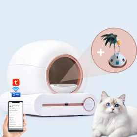 Alta qualidade Grande Capacidade Eco Friendly Limpeza Rápida Auto Pet Móveis Electric Smart Automatic Cat Litter Box Toilet