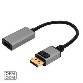 Adaptateur DisplayPort Mâle vers HDMI Femelle Plaqué Or 4K 60Hz avec Logo Personnalisé pour HDTV, PC Portable