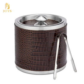 Ember Es Anggur Stainless Steel High-End, Ember Anggur Lipat Portabel Kulit PU Mewah Tahan Lama