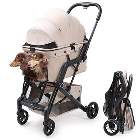 Stroller Hewan Peliharaan Ukuran Kecil Menengah Lipat Teleskopik Lepas Pasang Troli Perjalanan Anjing Kucing Kendaraan Komuter Luar Ruang