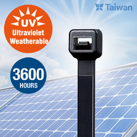 Solar (Photovoltaic) Cable Ties, PA12, Weather Resistant, Self-Locking Zip Ties, Passed 3600-Hour UV Test