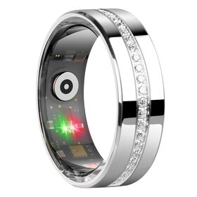 AI Smart Ring Men Women Health Fitness Tracker Stainless Steel Remote Control IP68 Waterproof Heart Rate Sleep Activity Wireless X