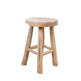 Taburete de bar ajustable moderno hecho de madera de teca maciza con color natural para la sala taller sótano y uso al aire libre