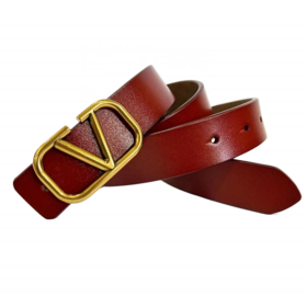 Big sale Custom Belts with V Shape Alloy Slide Buckle in Reversible Red and Black Genuine Leather Belts