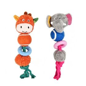 Juguete de Cuerda de Algodón para Perros - Pelota de Tenis Interactiva con Chirrido, Juguete Masticable para Entrenamiento, Suministro para Mascotas para Perros Grandes y Medianos