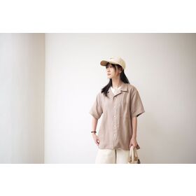 Blus wanita lengan pendek dari Tencel Lyocell dan kain benang kertas
