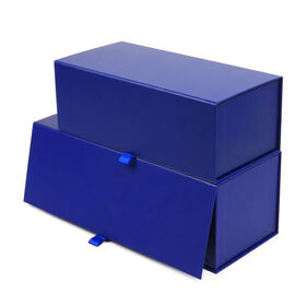 Best Quality Customized Exquisite Luxury Magnetic Rigid Cardboard Wine Packaging Box With Sponge Insert