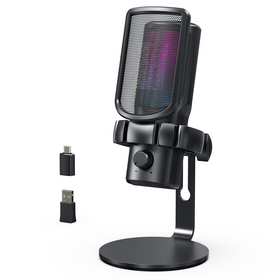 Professional OEM USB Condenser Microphone With RGB Light for Podcast Recording PC Computer Gaming Streaming Mic