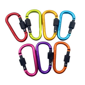 Grosir Aluminium D-Shape Screw Gate Climbing Carabiner Pengunci