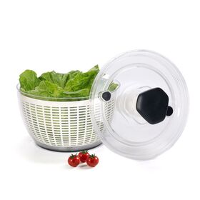 Household Manual Multifunctional Large Capacity Salad Spinner, Kitchen Rotating Colander for Vegetable Fruit Draining & Drying