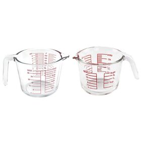Wholesale 350ml 500ml 1000ml Transparent Graduated Glass Measuring Cup Set, Household Kitchen Glass Measuring Cup with Handle