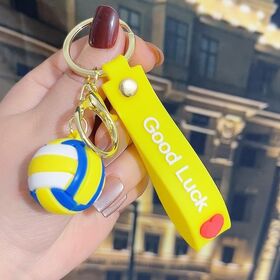 Metal keychains 3D Soccer Ball Keychain Soft Silicone Sports Wristband Key Ring Football Fan Souvenir Gift Boy Bag Pendant Goal Ac