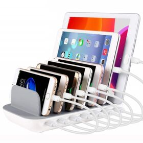 Customized home desktop portable dc electronic public 7 port multiple tablet cell phone usb-c charging station for smartphone