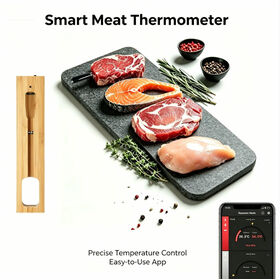 Wireless Meat Thermometer IP68 Waterproof Stainless Steel Probe Smokers Rotisseries Kitchens BBQ Grills Ovens Dishwasher Safe