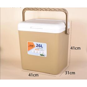 Whosale Portable OEM Cooler Box 26L Portable Insulated Ice Cooler For Outdoor Car Fishing Picnic Use Rectangle PP Material