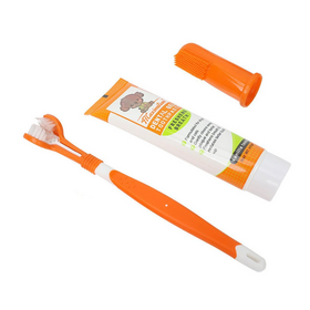 Pet Dental Care Kit 360 Soft Bristle Toothbrush and Flavored Toothpaste Set Custom Branding